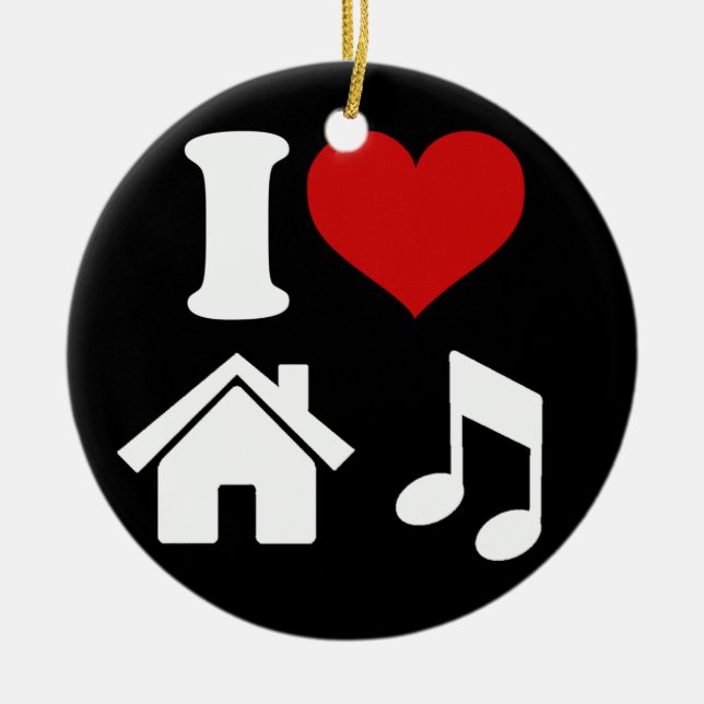 I Liebe House Music Ornament | Ibiza-Tanz-Party (Vorne)
