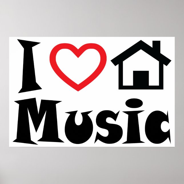 I Liebe House Music Poster (Vorne)