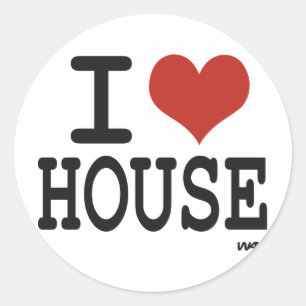 I Liebe House Music Runder Aufkleber