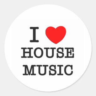 I Liebe House Music Runder Aufkleber
