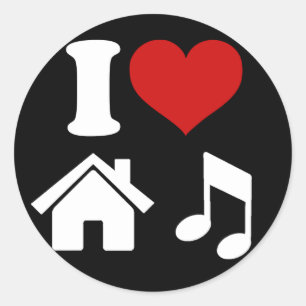 I Liebe House Music Sticker