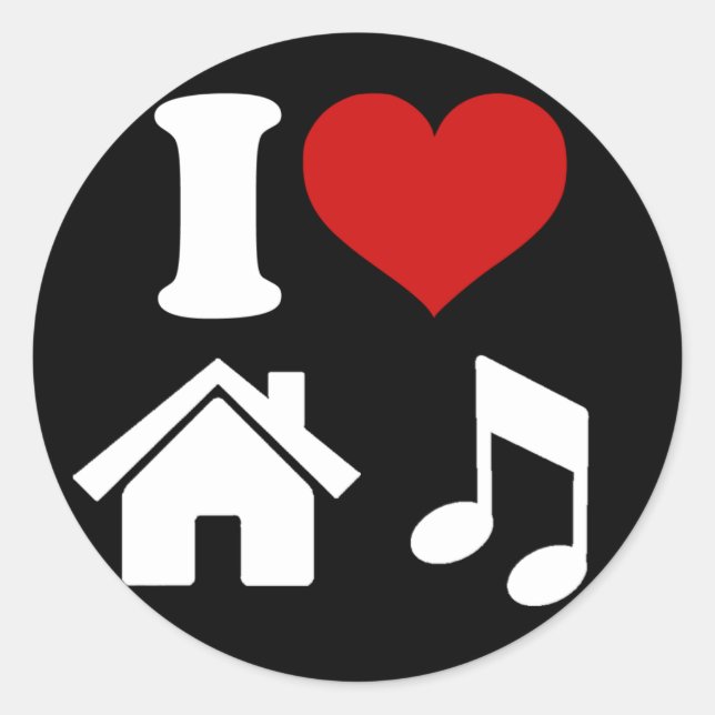 I Liebe House Music Sticker (Vorderseite)