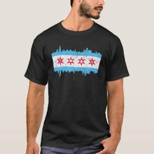 I Liebe House Music stört Chicago Skyline Tech T-Shirt