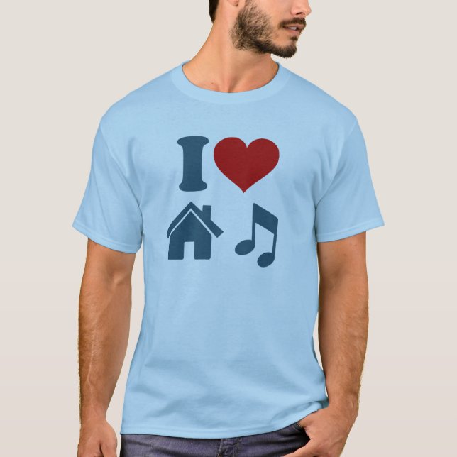 I Liebe House Music T - Shirt | Dance Ibiza DJ Gif (Vorderseite)