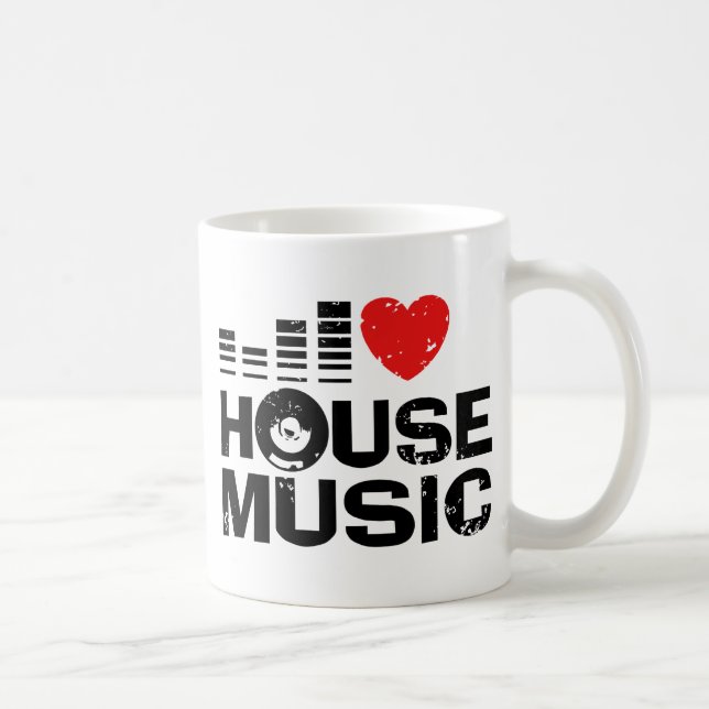 I Liebe House Music Tasse (Rechts)