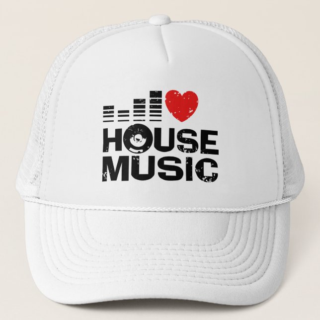 I Liebe House Music Truckerkappe (Vorderseite)