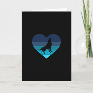 I Liebe Howling Wolves Retro Herz Karte
