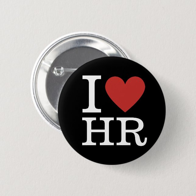 I ❤️ Liebe HR - HR-Anweisung - Schaltfläche Button (Vorne & Hinten)