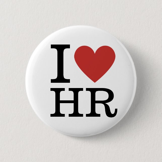 I ❤️ Liebe HR (HR Dep.) PERSONALISIERBAR Button (Vorderseite)
