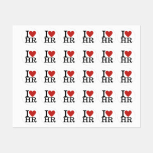 I ❤️ Liebe HR Kleidungssticker - Personalabteilung Etiketten