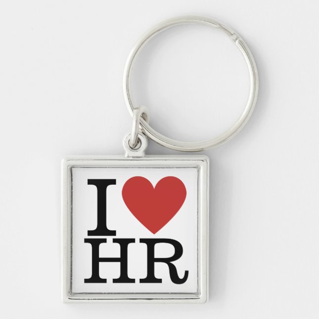 I ❤️ Liebe HR Square Schlüsselanhänger - HR Dept./ (Vorne)