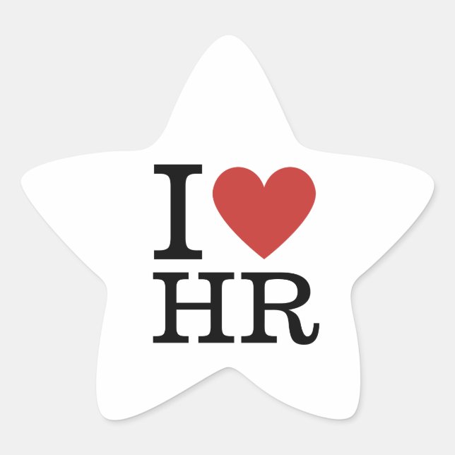 I ❤️ Liebe HR Star Stickers - Personalabteilung/Mi (Vorderseite)