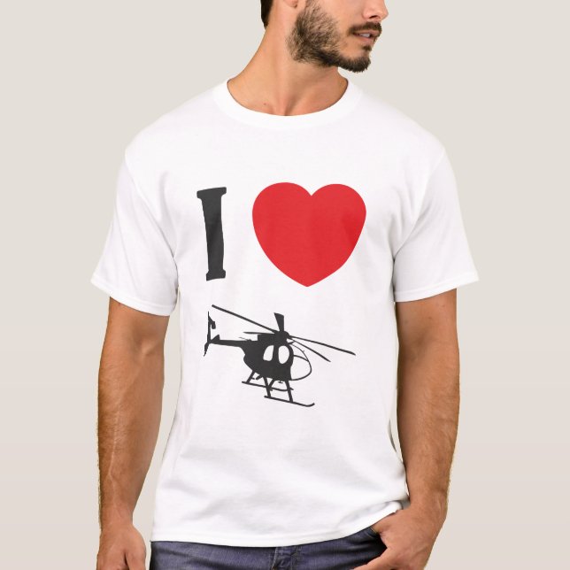 I Liebe-Hubschrauber-T-Shirt T-Shirt (Vorderseite)