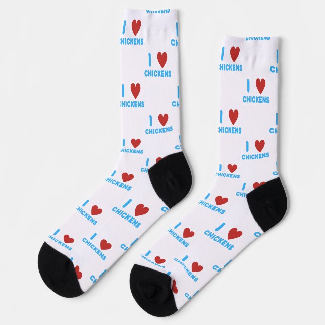 I Liebe Hühner, novelle Chicken Themed Socken (Linkes Detail)