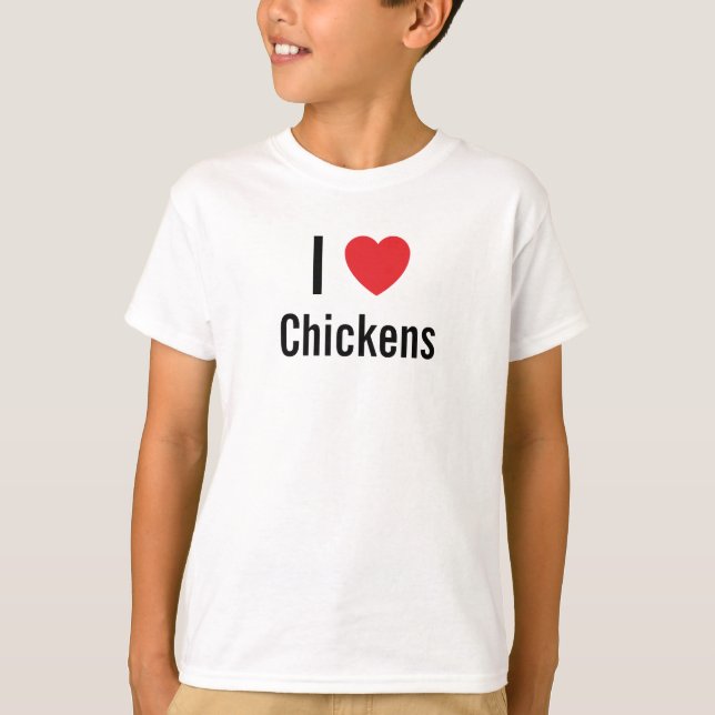 I Liebe Hühner T-Shirt (Vorderseite)
