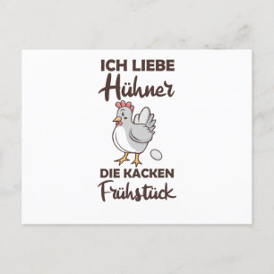 I Liebe Hühner The Cake Breakfast Huhn Funny Postkarte