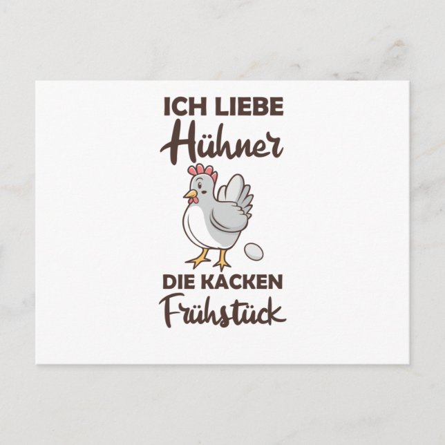 I Liebe Hühner The Cake Breakfast Huhn Funny Postkarte (Vorderseite)