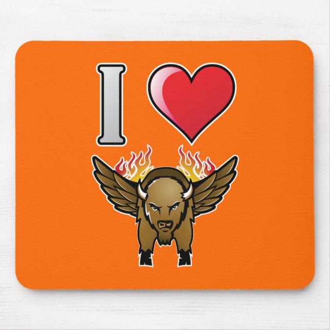 I Liebe-Hühnerflügel Mousepad (Vorne)
