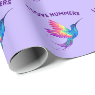 I Liebe Hummers Exotic Rainbow Hummingbird Flying Geschenkpapier