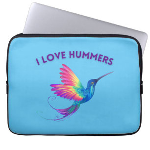 I Liebe Hummers Exotic Rainbow Hummingbird Flying Laptopschutzhülle