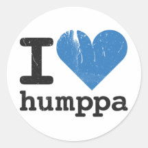 I Liebe Humppa Blau-Aufkleber