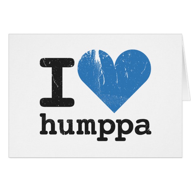 I Liebe Humppa blaue faltende Karte (Vorderseite (Horizontal))