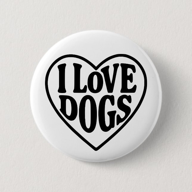 I Liebe Hunde Button (Vorderseite)