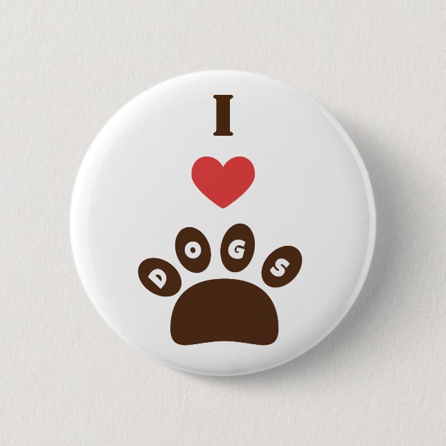 I Liebe Hunde Button (Vorderseite)