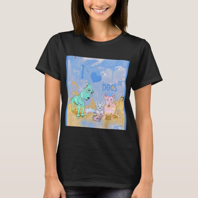 I Liebe Hunde Chiffon Top (Vorderseite)