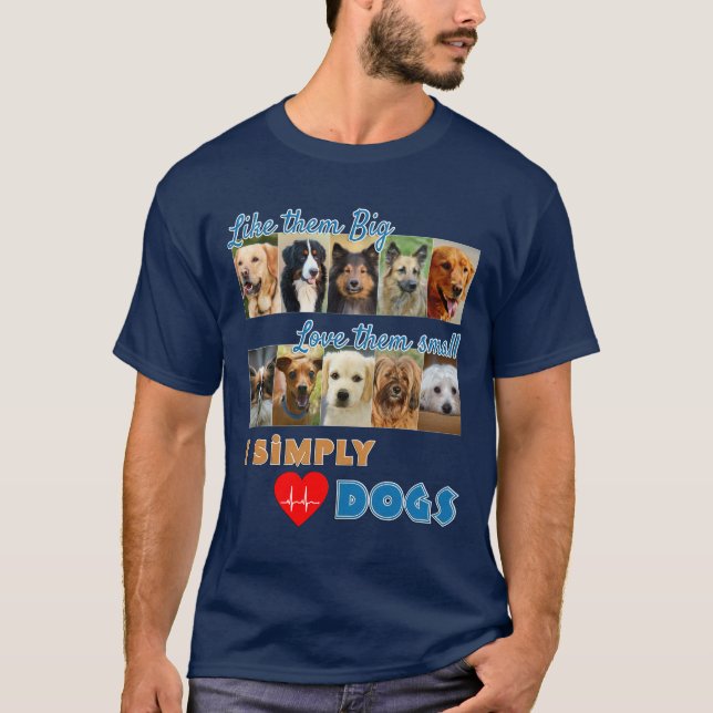 I Liebe Hunde Foto Design T-Shirt (Vorderseite)