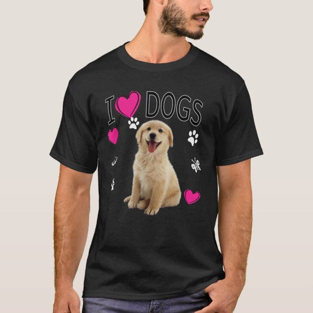 I Liebe Hunde - Golden Labrador Retriever T-Shirt (Vorderseite)