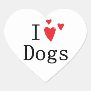 I Liebe Hunde Herz-Aufkleber