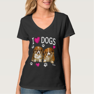 I Liebe Hunde Niedlich Hund Corgi Welpe T-Shirt