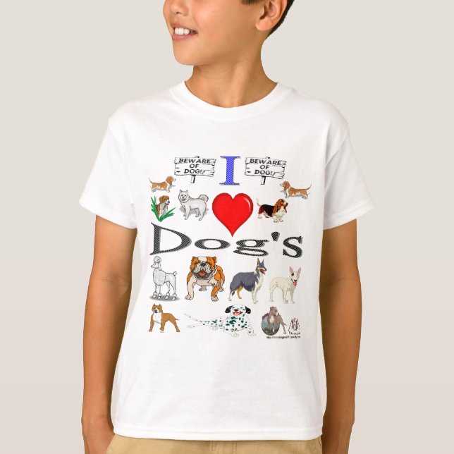 i Liebe Hunde T-Shirt (Vorderseite)
