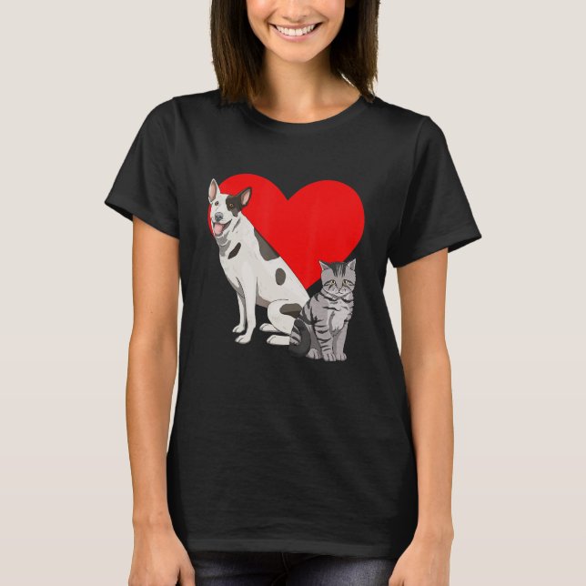 I Liebe Hunde und Katzen Frauen Liebe zur Rettung  T-Shirt (Vorderseite)