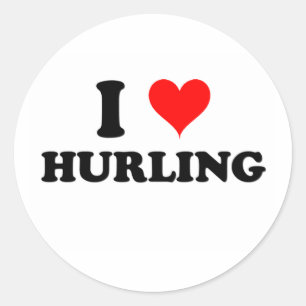 I Liebe Hurling Runder Aufkleber