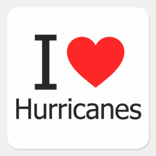 I Liebe Hurrikane Quadratischer Aufkleber