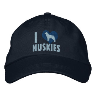 I Liebe Huskieses Blue Bestickte Kappe