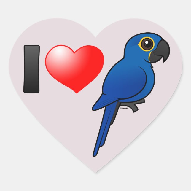 I Liebe Hyacinth Macaws Herz-Aufkleber (Vorderseite)