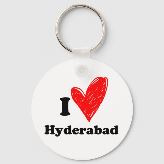 I Liebe Hyderabad Schlüsselanhänger (Vorderseite)