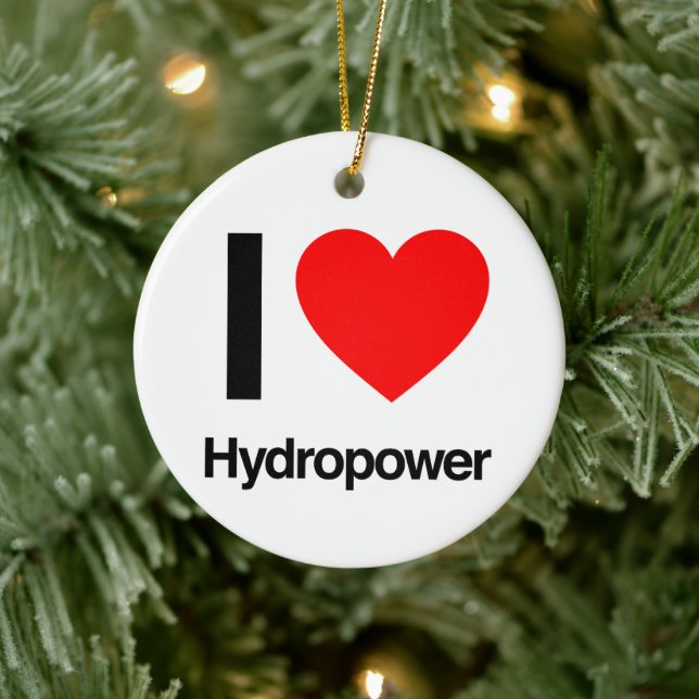 I Liebe Hydropower Keramik Ornament (Baum)