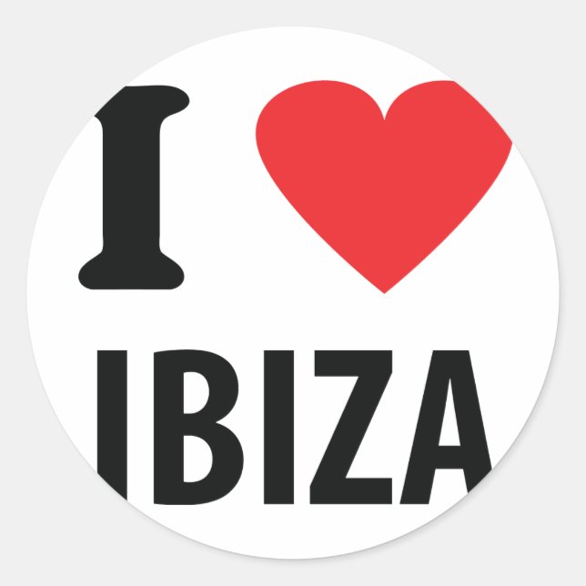 I Liebe Ibiza Icon Runder Aufkleber (Vorderseite)
