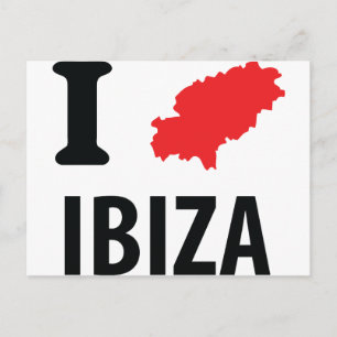 I Liebe Ibiza Kontursymbol Postkarte