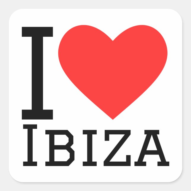 I Liebe Ibiza Quadratischer Aufkleber (Vorderseite)