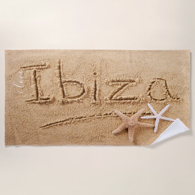I Liebe Ibiza Summer Custom Beach Handtuch (Vorderseite)