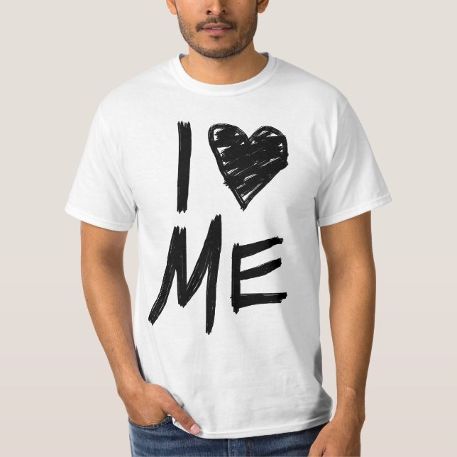 I Liebe ich, Herz-T - Shirt gekritzelt (Vorderseite)