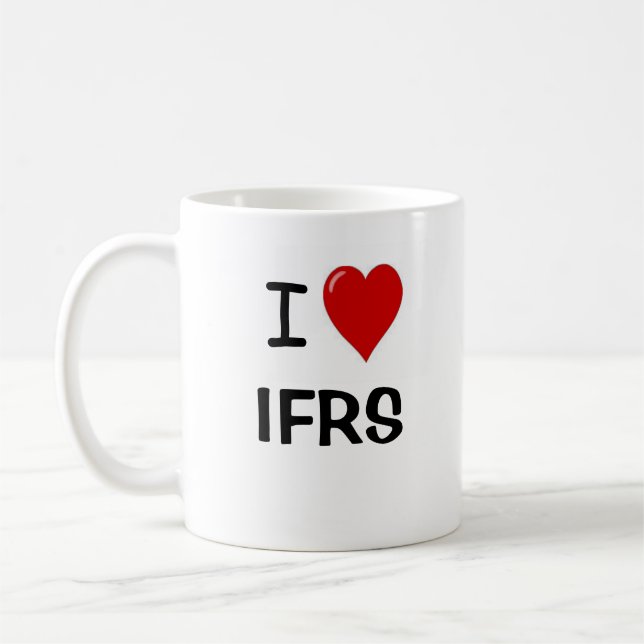 I Liebe IFRS Rechnungslegungsstandards Kaffeetasse (Links)