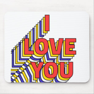 I LIEBE IHR legt Retro-Typografie Mousepad