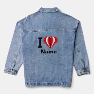 "I Liebe [Ihr Name]" Herz Jeansjacke