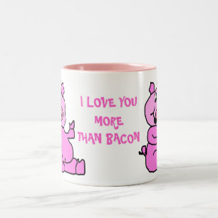 I Liebe Ihre mehr als Speck-Schwein-Keramik-Tasse Zweifarbige Tasse